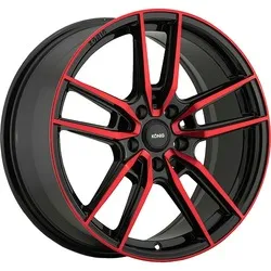 KONIG 55BR MYTH 18X8 GLOSS BLACK WITH RED TINTED CLEAR-COAT